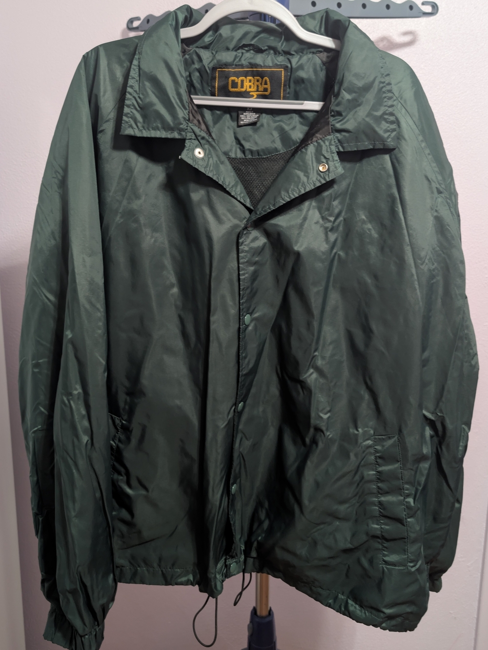COBRA Men's Dark Green Windbreaker Coach Jacket